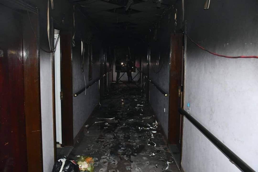 الدفاع المدني يخمد حريق في فندق الياسمين في كربلاء