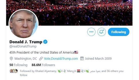 ترمب يعترف بالهزيمة ويغير وصفه بتويتر الى الرئيس 45 لامريكا