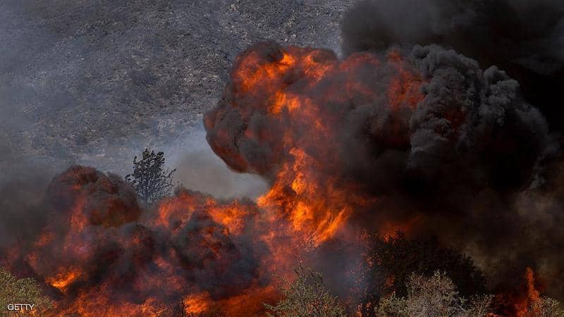 انفجار منظومة غاز يتسبب بحريق هائل في دهوك